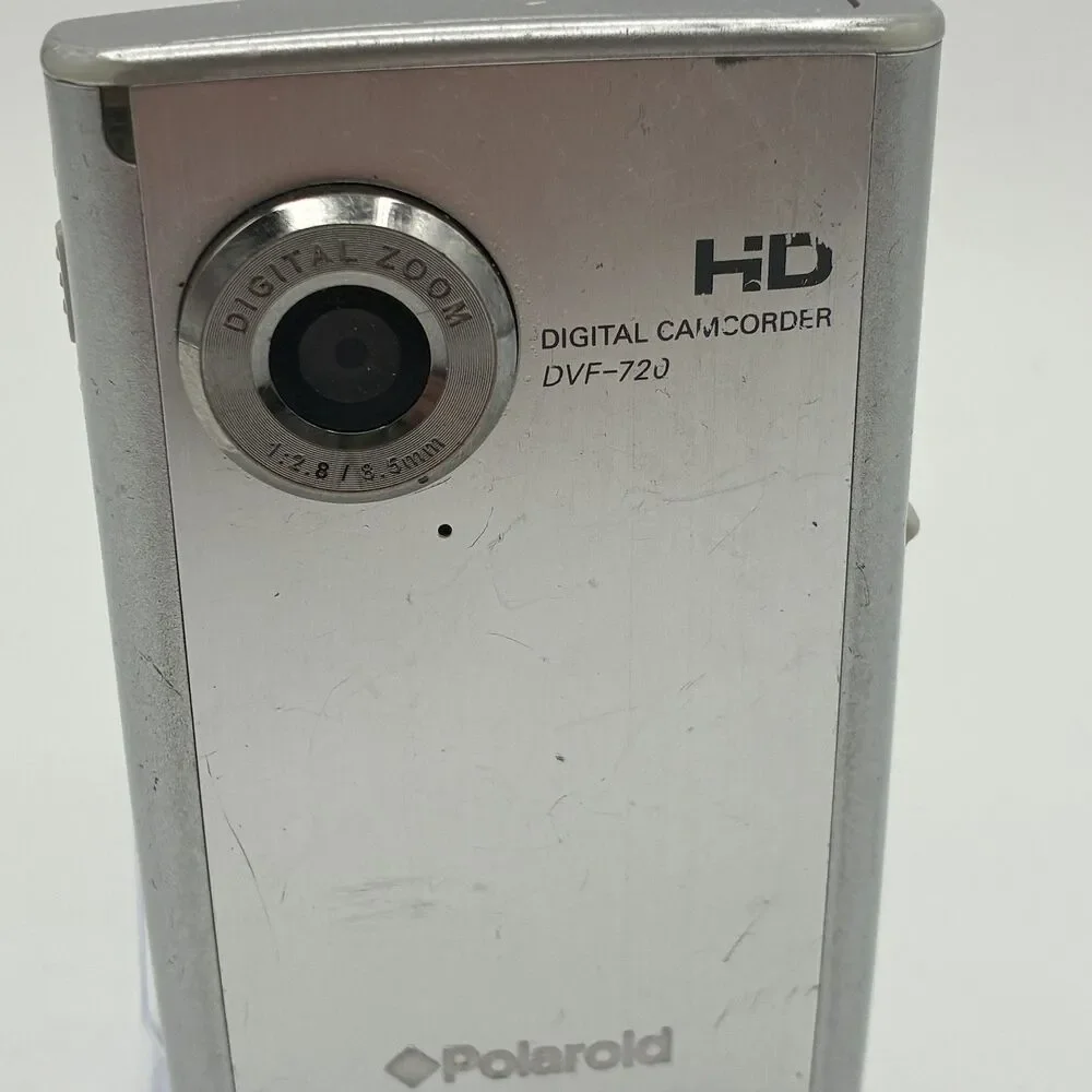 Polaroid DVF-720 HD Digital Camcorder Silver with Built-in USB Camera UNTESTED